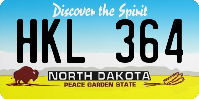 ND license plate HKL364