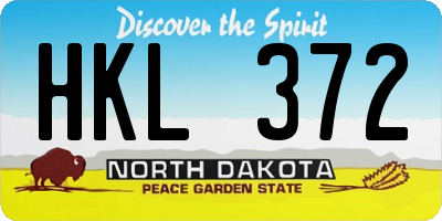 ND license plate HKL372
