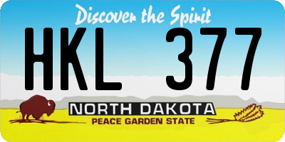 ND license plate HKL377