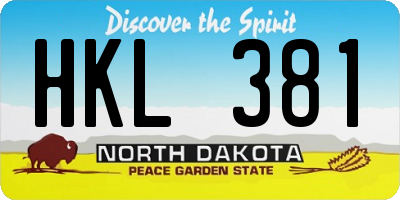 ND license plate HKL381