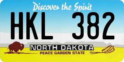 ND license plate HKL382