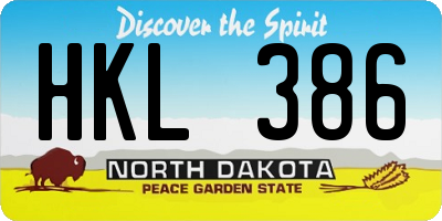 ND license plate HKL386