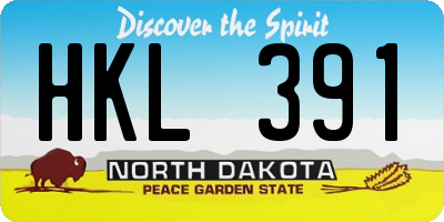 ND license plate HKL391