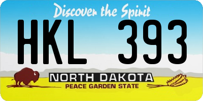 ND license plate HKL393