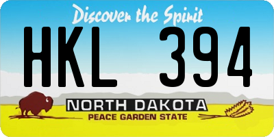 ND license plate HKL394