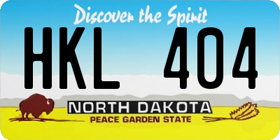 ND license plate HKL404