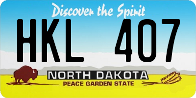 ND license plate HKL407