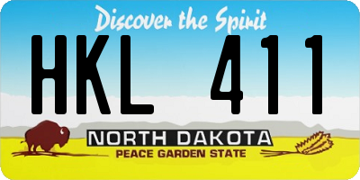 ND license plate HKL411