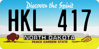 ND license plate HKL417