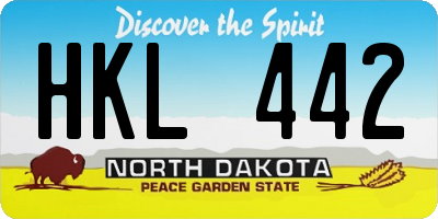 ND license plate HKL442
