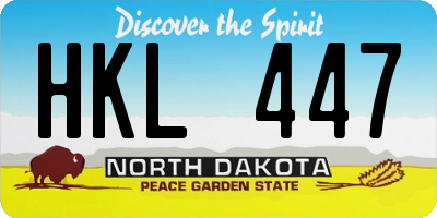 ND license plate HKL447