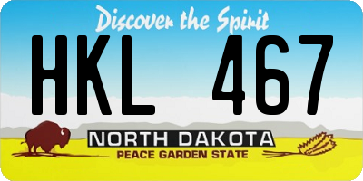 ND license plate HKL467