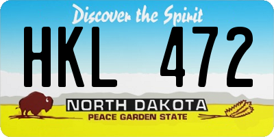 ND license plate HKL472