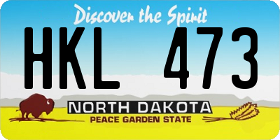 ND license plate HKL473