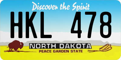 ND license plate HKL478