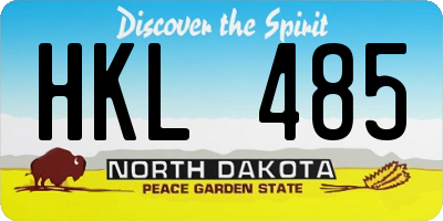 ND license plate HKL485