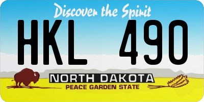 ND license plate HKL490