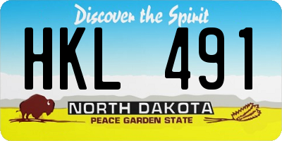 ND license plate HKL491