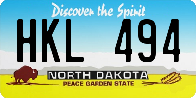 ND license plate HKL494