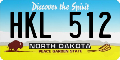 ND license plate HKL512