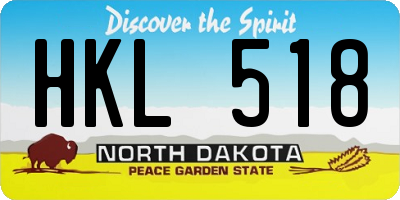 ND license plate HKL518
