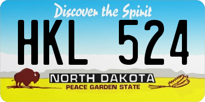 ND license plate HKL524