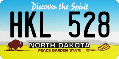 ND license plate HKL528