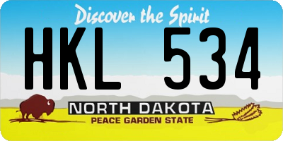 ND license plate HKL534