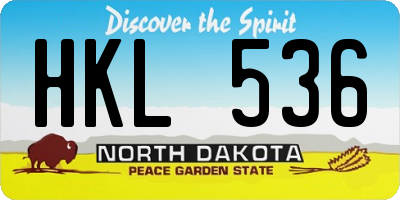 ND license plate HKL536