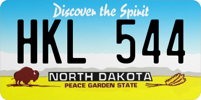 ND license plate HKL544