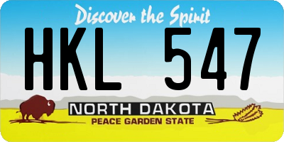 ND license plate HKL547