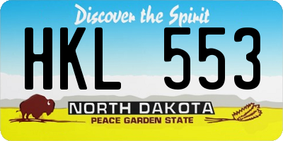 ND license plate HKL553