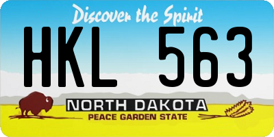 ND license plate HKL563