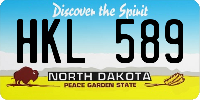 ND license plate HKL589