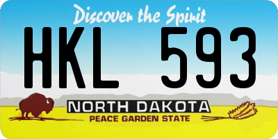 ND license plate HKL593