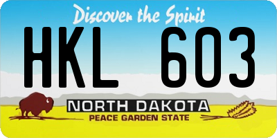ND license plate HKL603