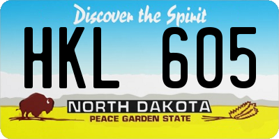 ND license plate HKL605