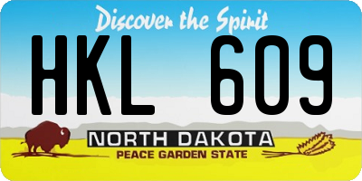 ND license plate HKL609