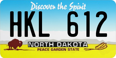 ND license plate HKL612