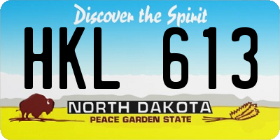 ND license plate HKL613