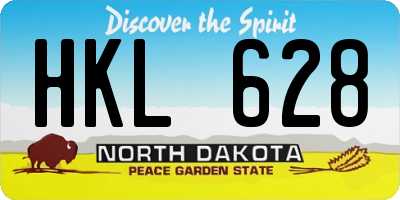 ND license plate HKL628