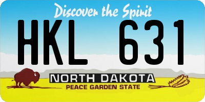 ND license plate HKL631