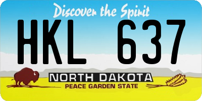 ND license plate HKL637