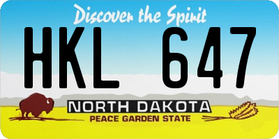 ND license plate HKL647