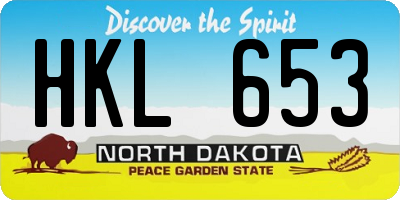 ND license plate HKL653