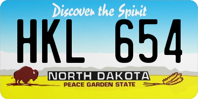 ND license plate HKL654