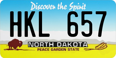ND license plate HKL657