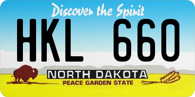 ND license plate HKL660