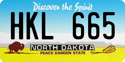 ND license plate HKL665