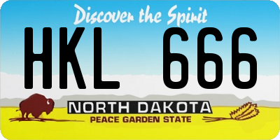 ND license plate HKL666